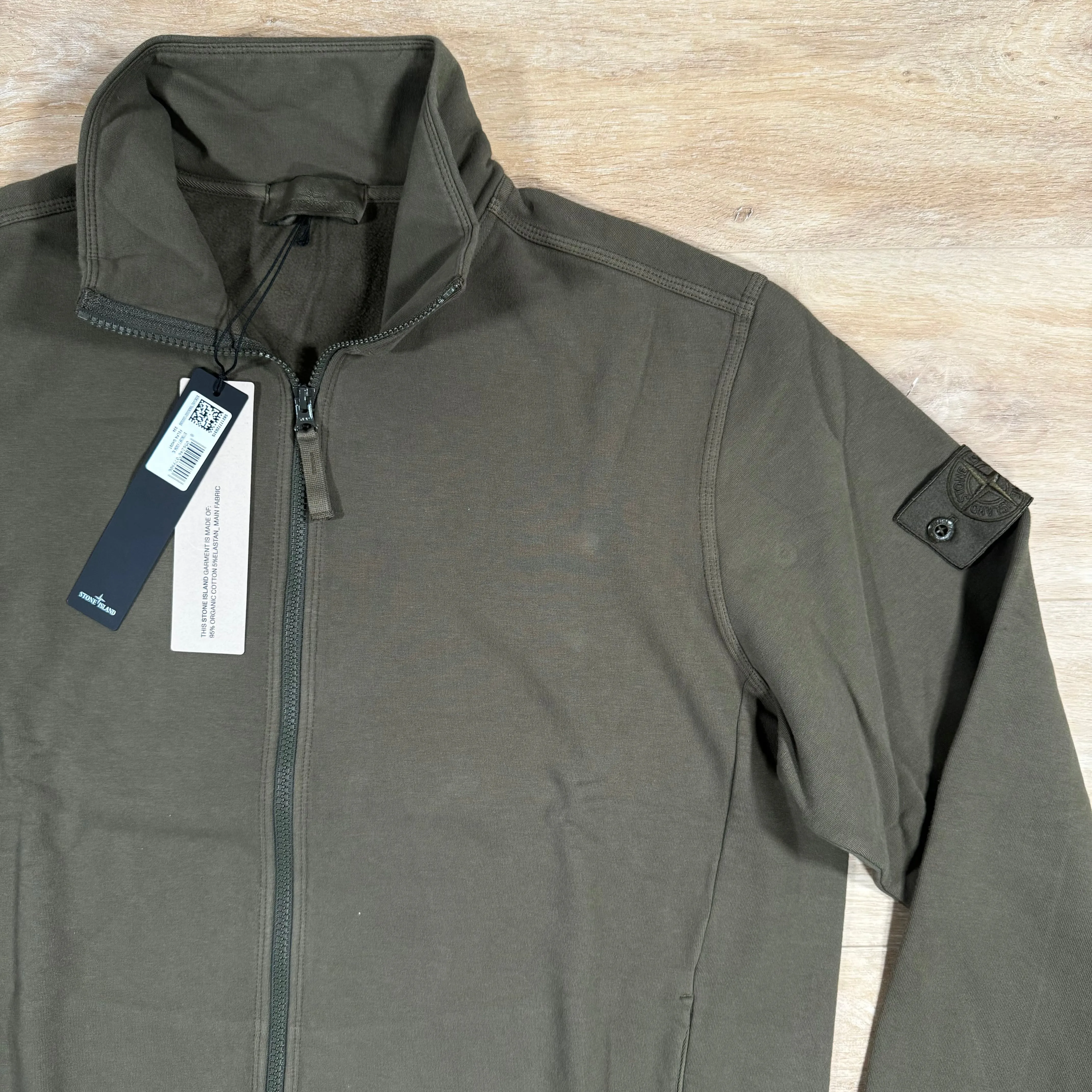 Stone Island Full-Zip Ghost Sweatshirt in Military Green