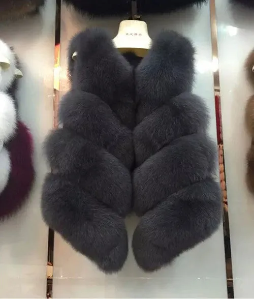 Tatyana Furclub 100% Real Natural Fur Vest,Luxury Women Winter Fashion Fur Furry vest,Fox Fur Vest Coat Female,Fur Coat Vest