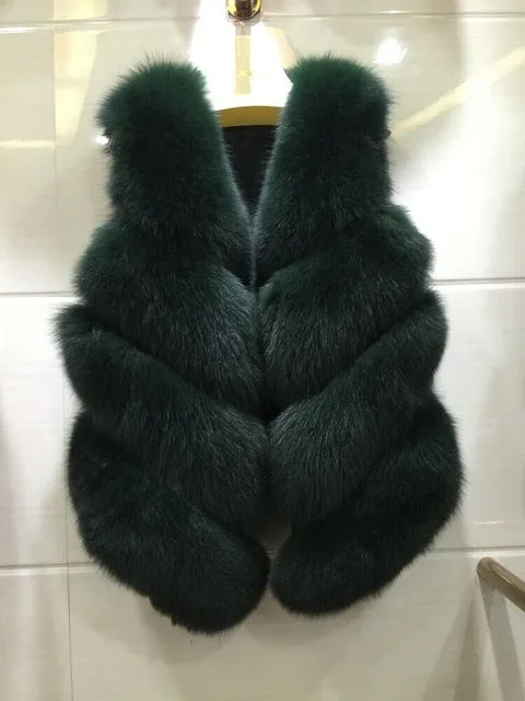 Tatyana Furclub 100% Real Natural Fur Vest,Luxury Women Winter Fashion Fur Furry vest,Fox Fur Vest Coat Female,Fur Coat Vest