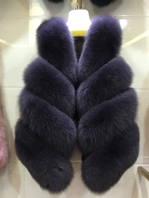 Tatyana Furclub 100% Real Natural Fur Vest,Luxury Women Winter Fashion Fur Furry vest,Fox Fur Vest Coat Female,Fur Coat Vest