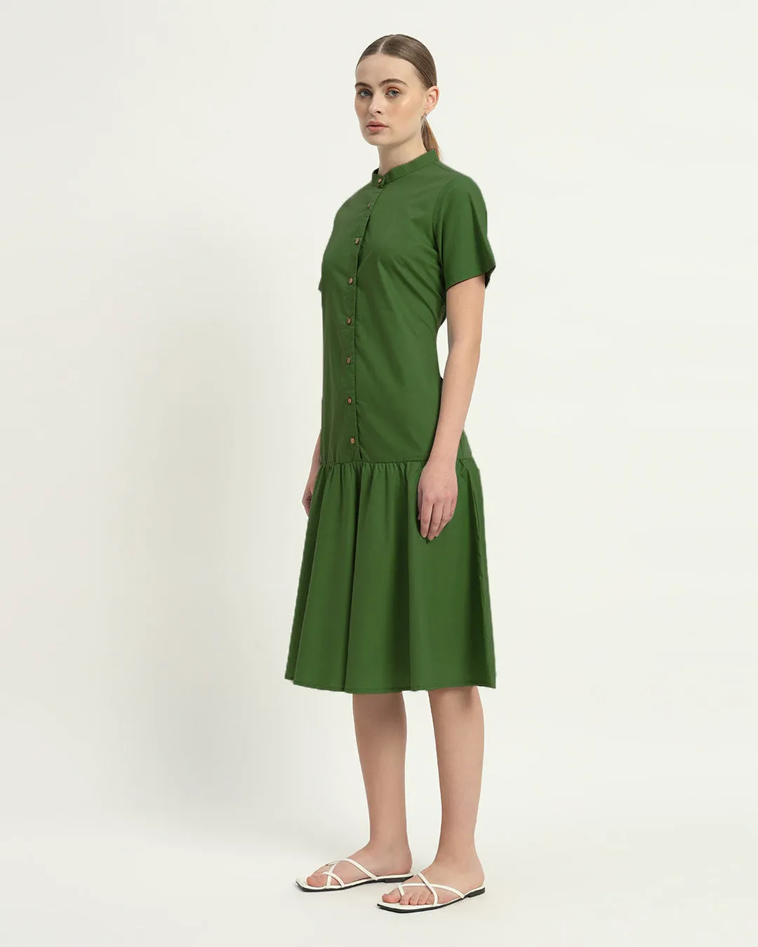 The Melrose Emerald Cotton Dress