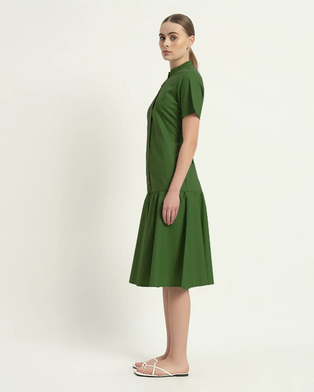 The Melrose Emerald Cotton Dress