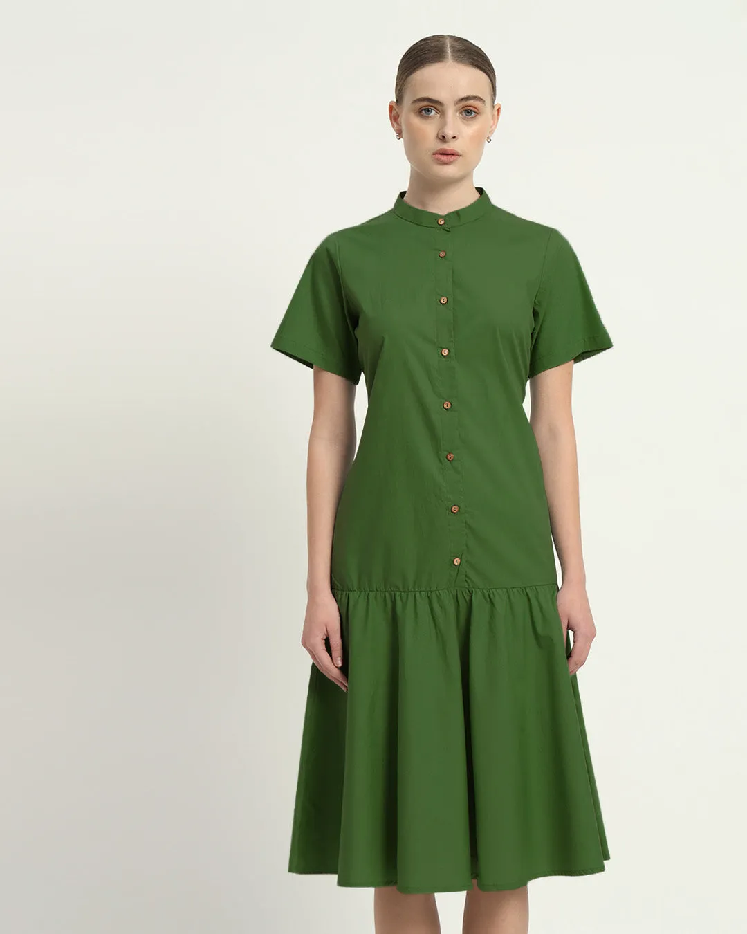 The Melrose Emerald Cotton Dress