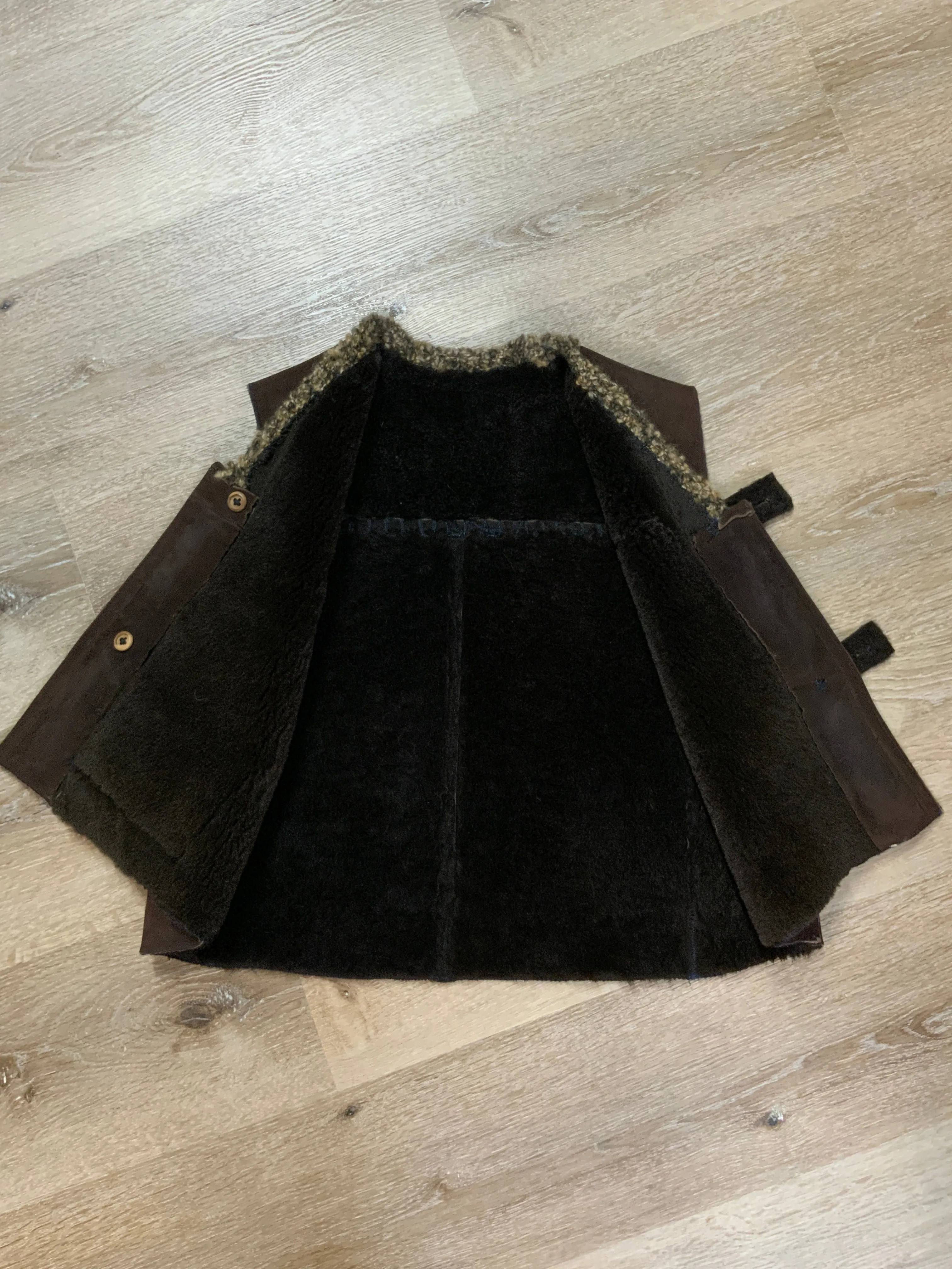 Vintage Brown Sheepskin Vest, SOLD