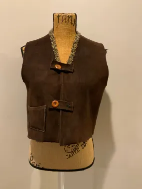 Vintage Brown Sheepskin Vest, SOLD