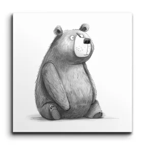 Whimsical Pencil-Drawn Bear Art