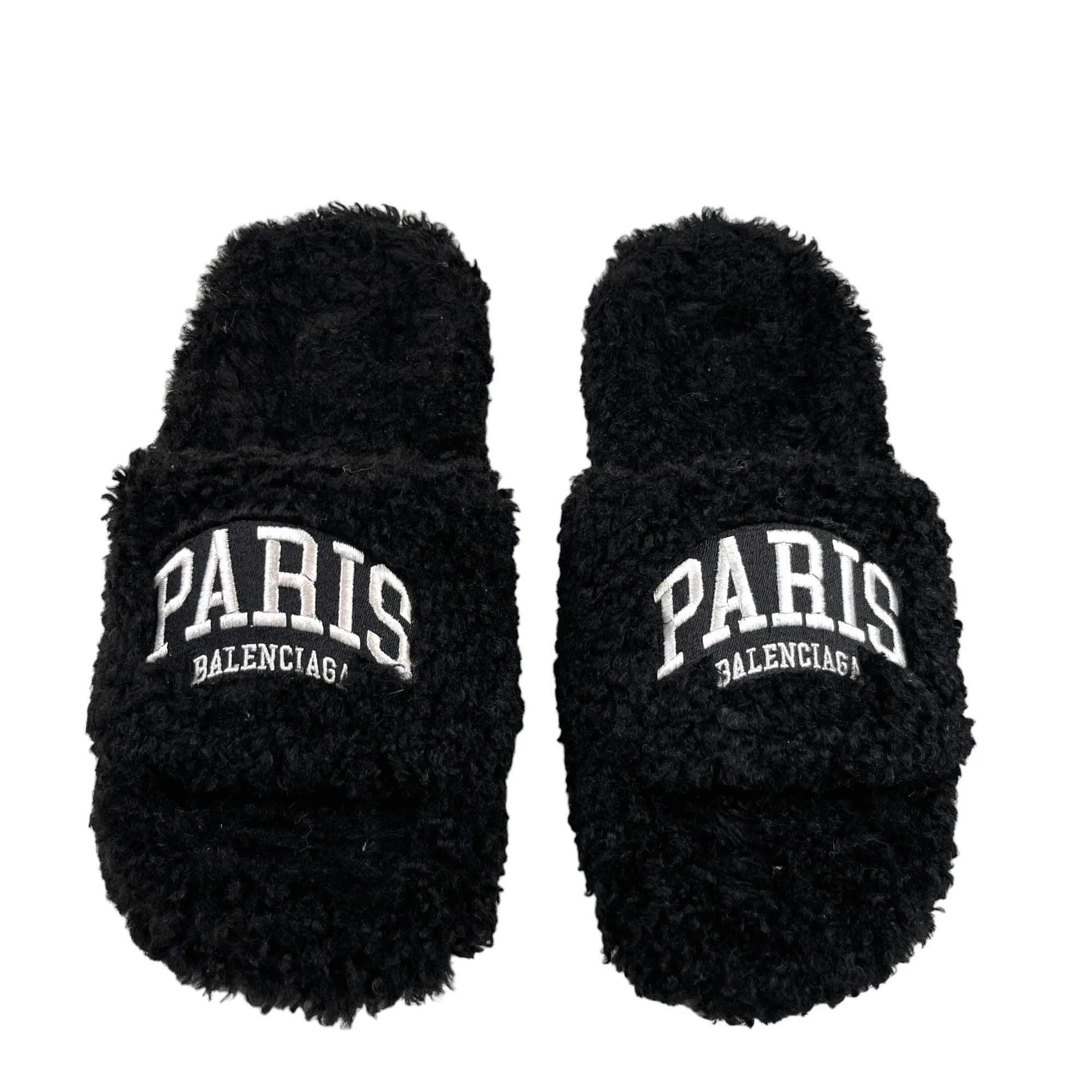 Women's 80Mm Furry Shearling Logo Heels Black Size EU 38 / UK 5