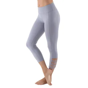 Women's Active Capri Yoga Compression Leggings - Light Blue