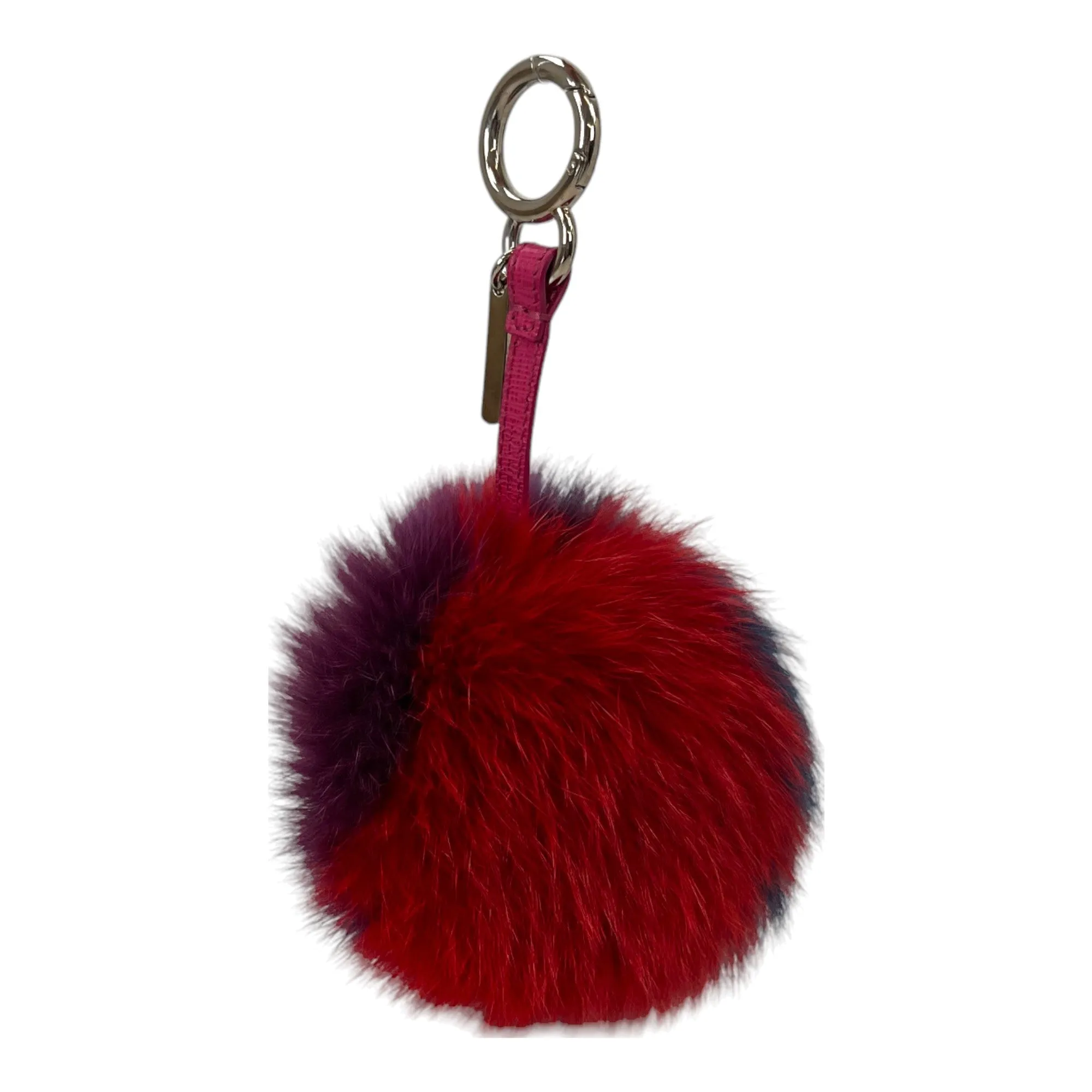 Women's Pom Pom Bag Charm Keyring Multi-Coloured